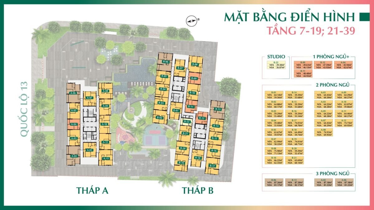 mặt bằng tầng điển hình dự án the emerald boulevard