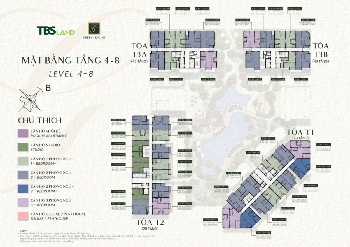 mặt bằng tầng 4 dự án